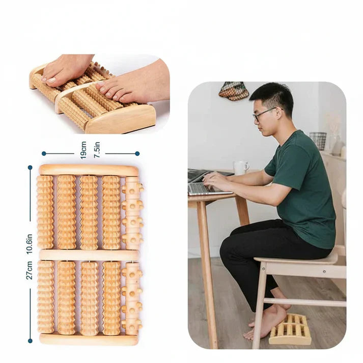 DeepRoll Dual Wooden Foot Massager
