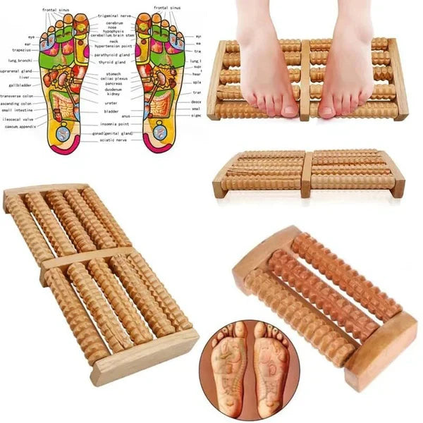 DeepRoll Dual Wooden Foot Massager