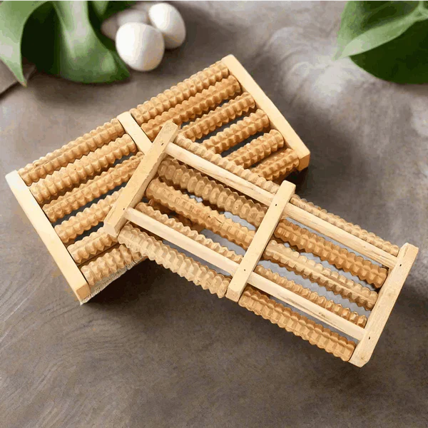 DeepRoll Dual Wooden Foot Massager