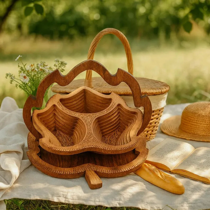 Foldable Wood Fruit Bowl