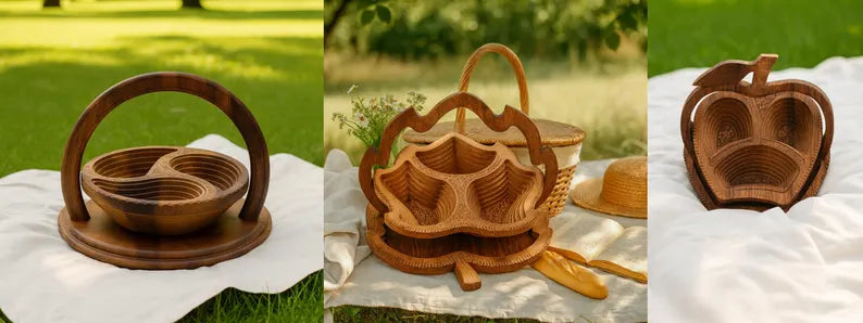 Foldable Wood Fruit Bowl
