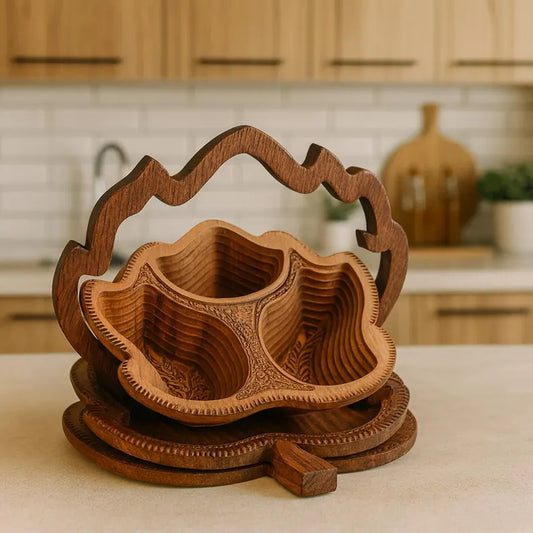 Foldable Wood Fruit Bowl