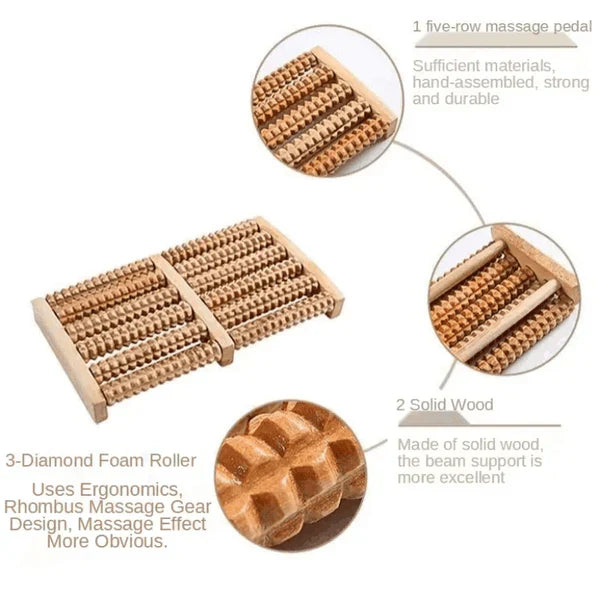 DeepRoll Dual Wooden Foot Massager
